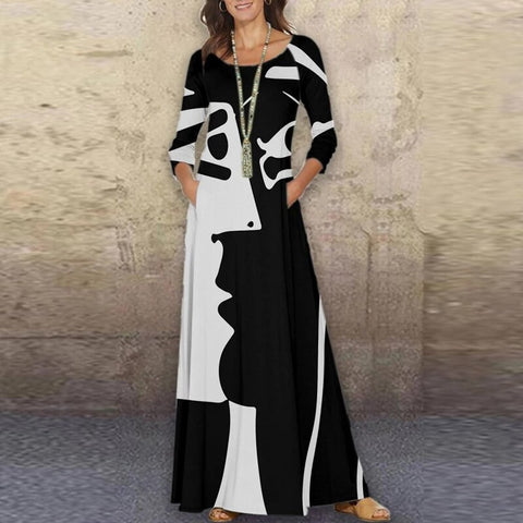 שמלת מקסי טוניקה בעיצוב עתיק MILA