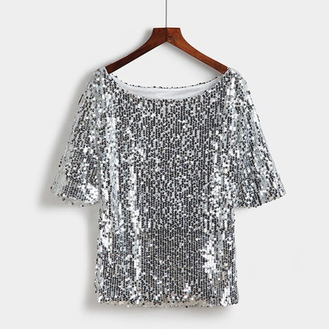 חולצת אלגנט עיצוב פייטים sparkle