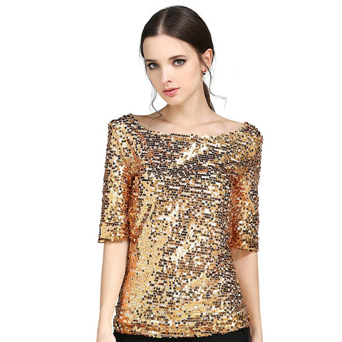 חולצת אלגנט עיצוב פייטים sparkle