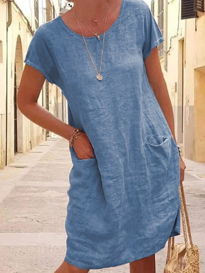 שמלת קיץ שרוול קצר מכויסת lylan