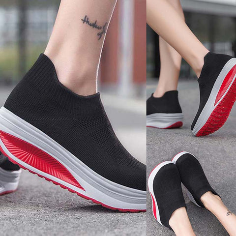 נעלי גרב ספורטיביות עם סוליית פלטפורמה - OFF ON