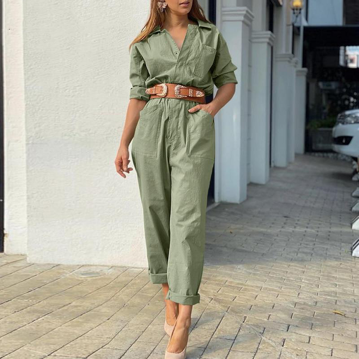 אוברול מקסי מחטב בגזרה משוחררת FASHIOX