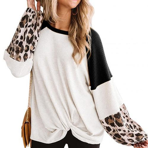 חולצת טוניקה שופעת בעיצוב מנומר קלאסי leopard