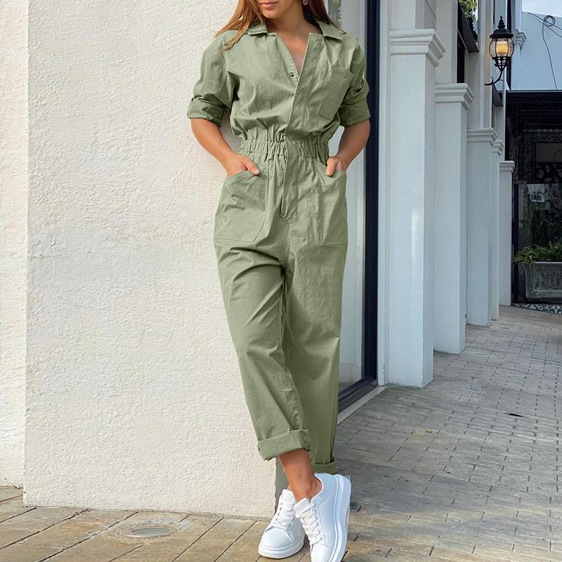 אוברול מקסי מחטב בגזרה משוחררת FASHIOX
