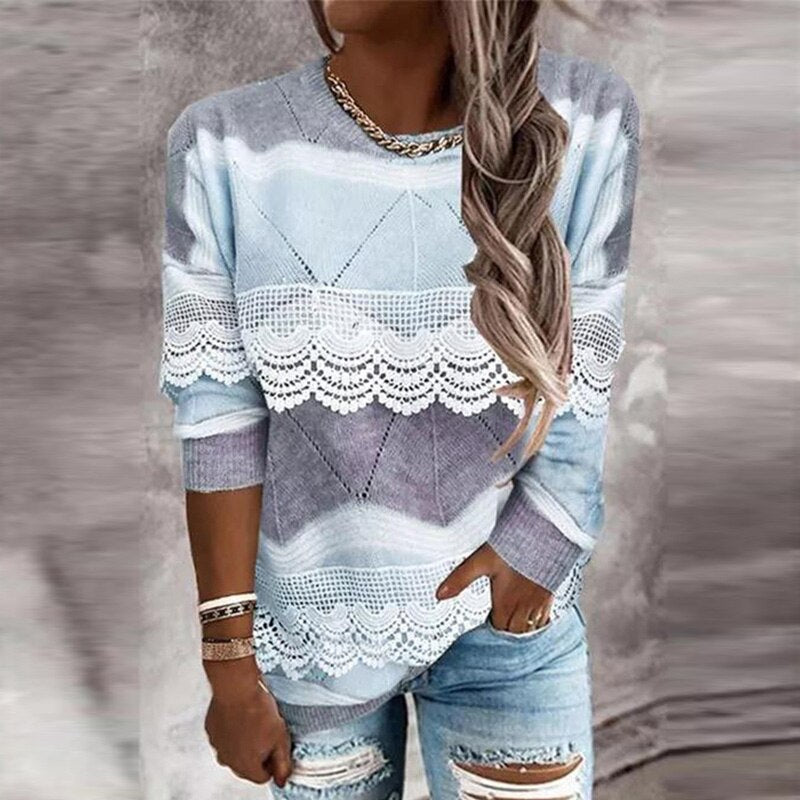 חולצת טוניקה מעוצבת מעוטרת תחרה GLAMY