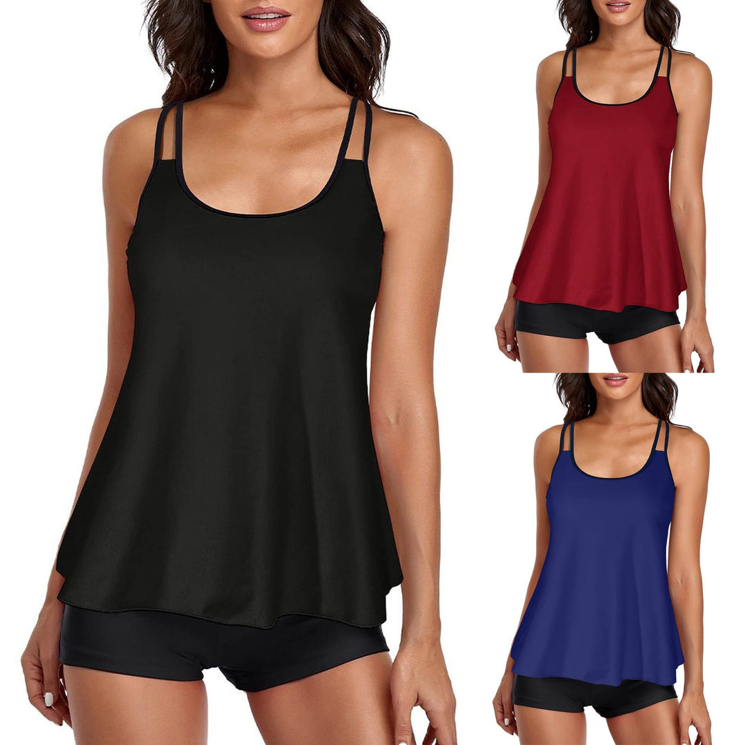 בגד ים בכתפיות כפולות בגזרה נשפכת mutea